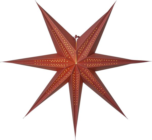 Papierstern Point Rot 7-zackig Ø 60cm mit Falz und Lochmuster
