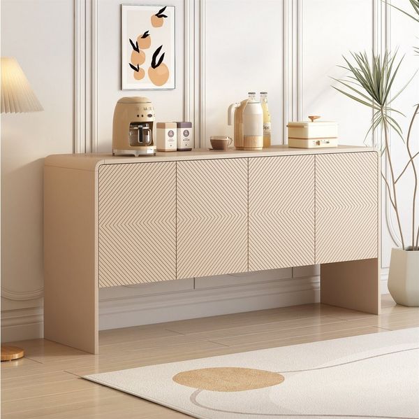 autolock Kommode Großer Sideboard, 4 Türen und Rückstoßvorrichtung