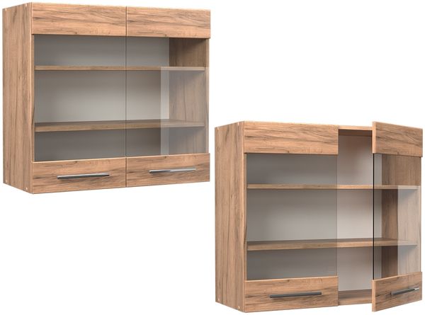 Küchenglasschrank Fame-Line Goldkraft Eiche 80 cm Vicco Bild 5