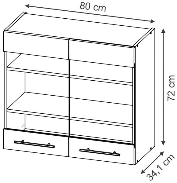 Küchenglasschrank Fame-Line Goldkraft Eiche 80 cm Vicco Bild 3