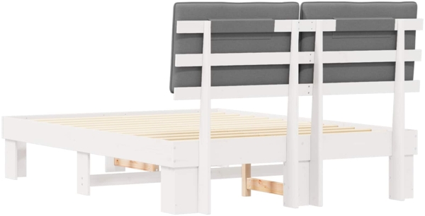 vidaXL Bettgestell mit gepolstertem Kopfteil Hellgrau 135x190 cm 877503 Bild 6
