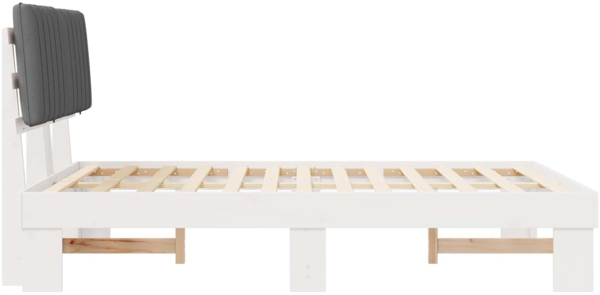 vidaXL Bettgestell mit gepolstertem Kopfteil Hellgrau 135x190 cm 877503 Bild 5