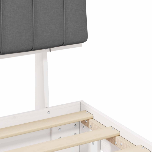 vidaXL Bettgestell mit gepolstertem Kopfteil Hellgrau 135x190 cm 877503 Bild 7