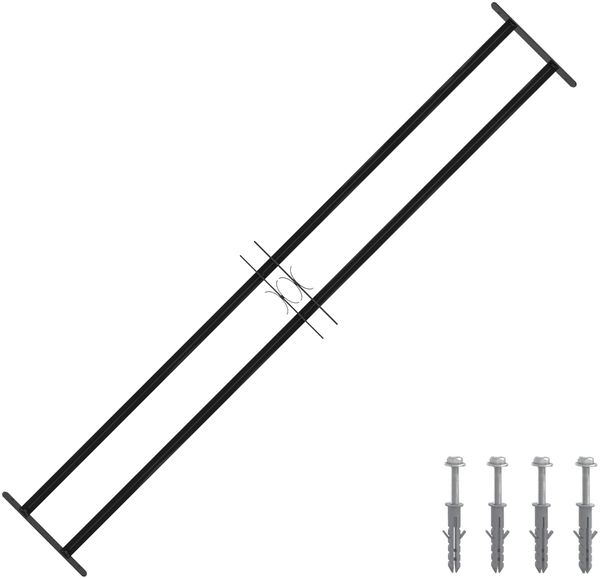 vidaXL Fenstergitter 176 x 30 cm Pulverbeschichteter Stahl Schwarz 42020560