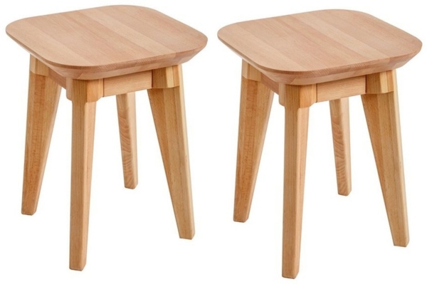 Krok Wood Hocker 2x Hocker Paris aus Massivholz (Set)