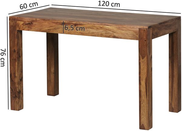 Wohnling Esstisch Massivholz Sheesham Esszimmer-Tisch 120x60 Bild 7