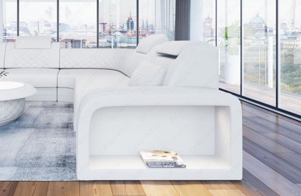 Sofa Dreams Ecksofa Foggia L Form Leder, mit LED, verstellbare Kopfstützen, Designersofa Bild 2