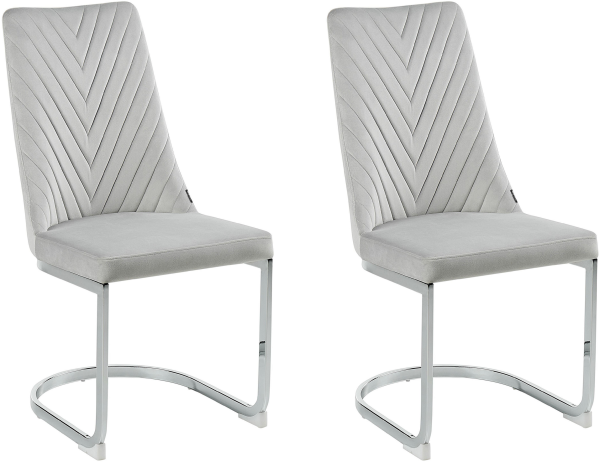 Esszimmerstuhl Samtstoff grau 2er Set ALTOONA