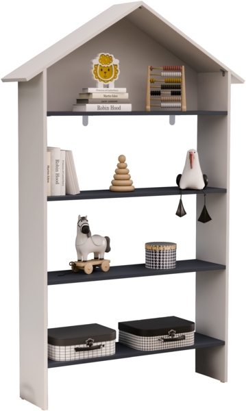 VCM Standregal Malusa 921066 Weiß / Anthrazit H. 160 x B. 103 x T. 23 cm