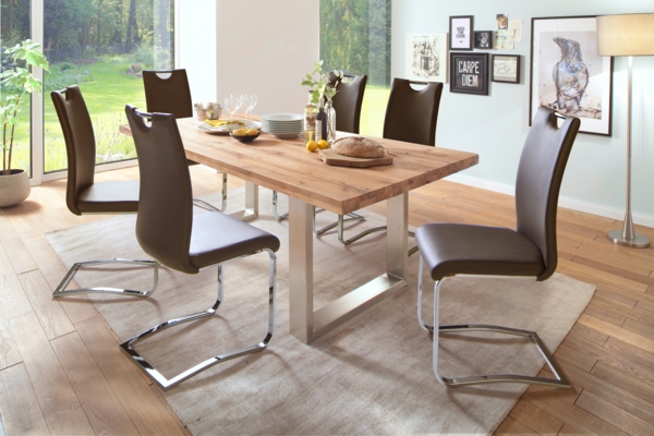 4er-Set Schwingstuhl 'Köln' - Kunstleder Cappuccino Bild 2