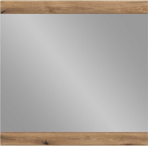 Spiegel Delaware / Delamar, Glas, Holzwerkstoff, Holzfarben, Verspiegelt, 88 x 87 x 2 cm