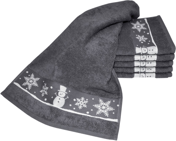 Dyckhoff Gästehandtücher Schneemann, Frottier (Set, 6-St), Made in Germany (6 Gästetücher) Bild 5