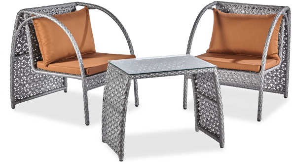 wuuhoo® I Edle Polyrattan Lounge Garnitur Valencia I Set 3-teilig in anthrazit I Design Sitzgruppe für Garten und Terrasse incl. Sitzkissen I Aluminiumgestell Glastisch Wetterfest für Innen und Außen