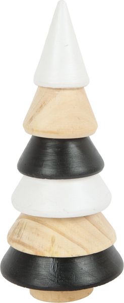 TrendLine Deko Holzbaum 19 x 8,5 cm schwarz weiß beige