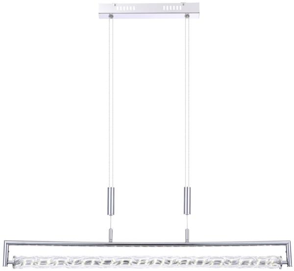 LED Hängeleuchte, Chrom, höhenverstellbar, Balken, H 160 cm