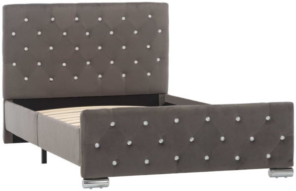 Bettgestell Grau Stoff 100x200 cm