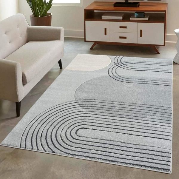 Carpet City Teppich BONITO 7157, rechteckig, Höhe: 11 mm, Läufer, Flachflor, Hochtief-Muster/ 3D-Effekt, Geo-Muster, Wohnzimmer
