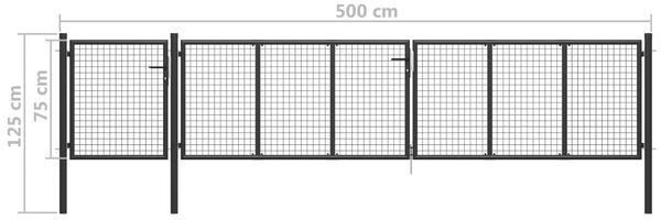 vidaXL Gartentor Stahl 500×75 cm Anthrazit 144334 Bild 5