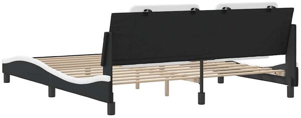 Doppelbett, Bettgestell Modernen ohne Matratze Schwarz und Weiß 180x200 cm Kunstleder d2653e Bild 6