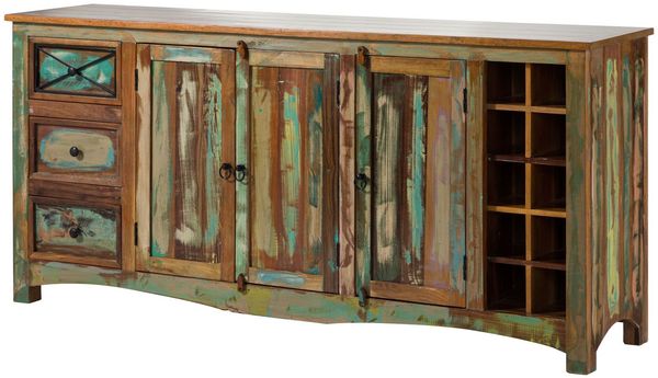 Sideboard Altholz 193x45x90 mehrfarbig lackiert NATURE OF SPIRIT #15