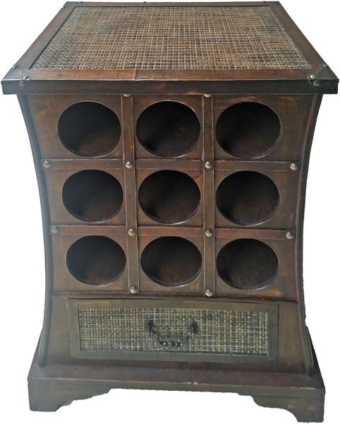 Weinregal KUKO im Kolonialstil - Holz Dunkelbraun 58 x 46 x 29 cm | Weinständer Flaschenregal Weinbar Weinschrank