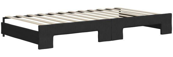 vidaXL Tagesbett Ausziehbar mit Schubladen Schwarz 100x200 cm Stoff 3197469 Bild 6