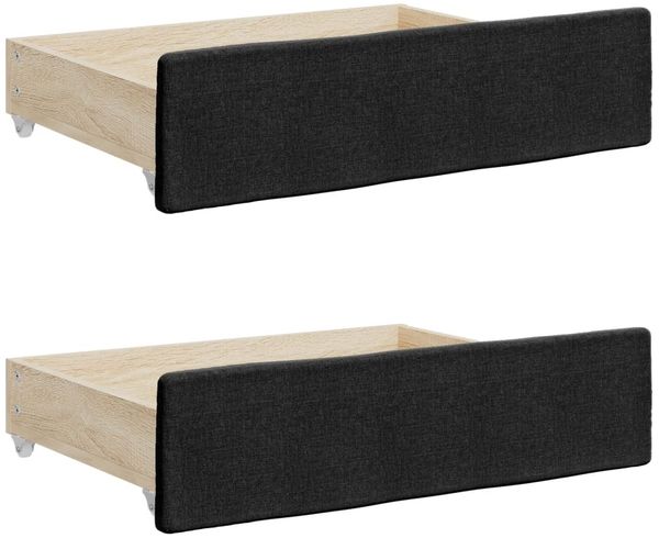 vidaXL Tagesbett Ausziehbar mit Schubladen Schwarz 100x200 cm Stoff 3197469 Bild 9