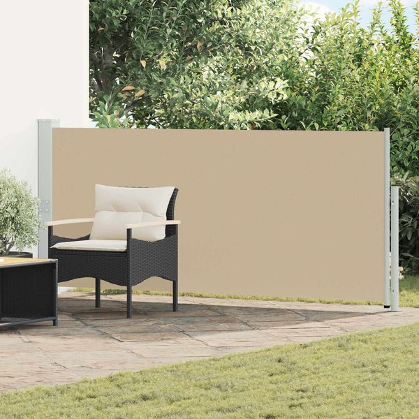 vidaXL Ausziehbares Seitenmarkise Beige 300 x 170 cm Polyester 42035299
