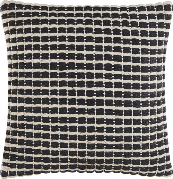 Dekokissen YONCALI Bouclé 45x45 cm Kariert Schwarz-Weiß