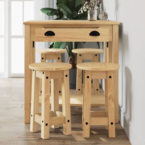 vidaXL 5-tlg. Bar-Set Massivholz Kiefer 3217075