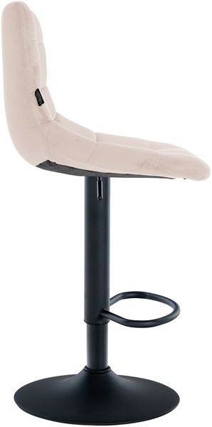 CLP Barhocker Jerry Samt höhenverstellbar und 360 drehbar,beige schwarz Bild 4