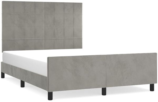 Doppelbett, Bettgestell Modernen ohne Matratze Hellgrau 140x190 cm Samt d2447e
