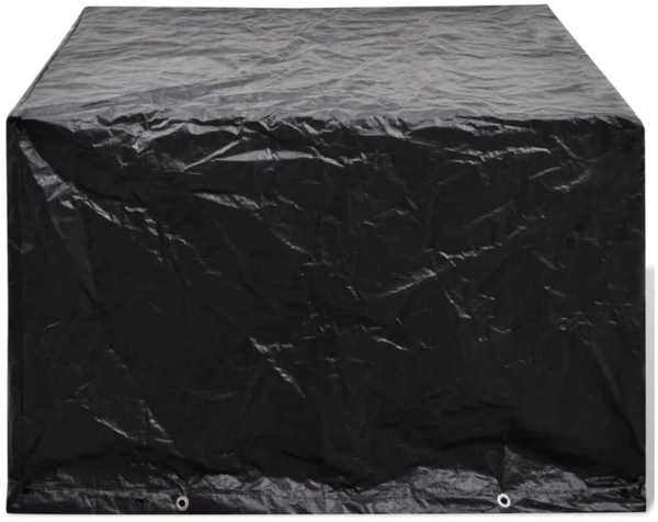 vidaXL Gartenmöbel-Abdeckung mit 8 Ösen, Polyethylen schwarz, 113 x 113 x 73 cm
