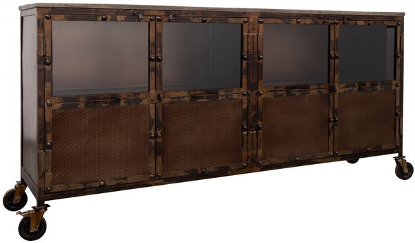 Sideboard Mango 180x40x90 braun lackiert HEAVY INDUSTRY #215