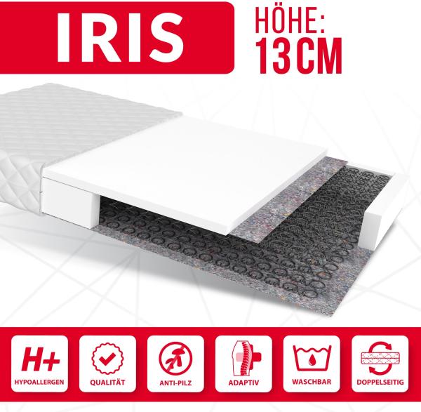 Matratze 90x180 cm Bonell Federkernmatratze IRIS 13 cm H3 Polyurethanschaum Bild 3