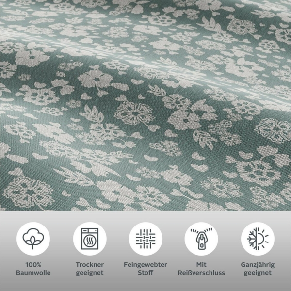 my home Bettwäsche Mariby, Renforcé, 2 teilig, mit feinem Blümchen Design, skandinavisch, romantische Bettwäsche Bild 2