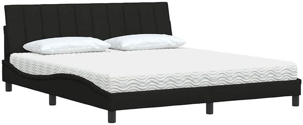 vidaXL Bett mit Matratze "Hanko" Schwarz 180x200 cm Stoff 3310547 Bild 4
