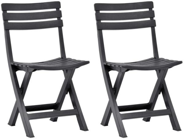 vidaXL Klappbare Gartenstühle 2 Stk. Kunststoff Anthrazit 48787