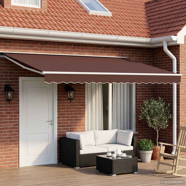 vidaXL Elektrische ausziehbare Markise Braun 4,5 x 3,5 m 3421053