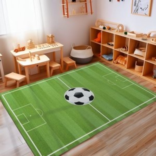 Carpettex Kinderteppich Fußballstadion, Rechteckig, Höhe: 7 mm, Kinderteppich Fußballstadion Teppich Kinderzimmer Rutschfest Waschbar Bild 6