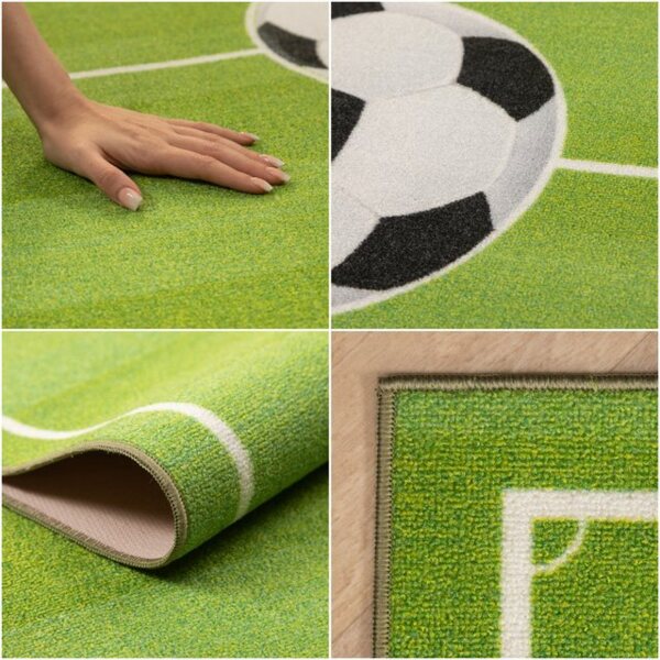 Carpettex Kinderteppich Fußballstadion, Rechteckig, Höhe: 7 mm, Kinderteppich Fußballstadion Teppich Kinderzimmer Rutschfest Waschbar Bild 4