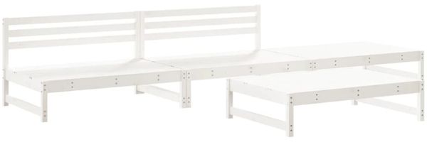 vidaXL 4-tlg. Garten-Lounge-Set Weiß Massivholz Kiefer 3186593 Bild 2