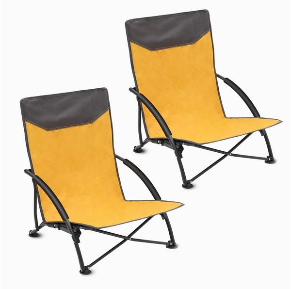 Sekey Klappstuhl Strandliegestuhl Klappbar leicht niedriger Strandstuhl Campingstuhl, mit Niedrigen Stuhlbeinen und bequeme Rückenlehne, bis 140 kg