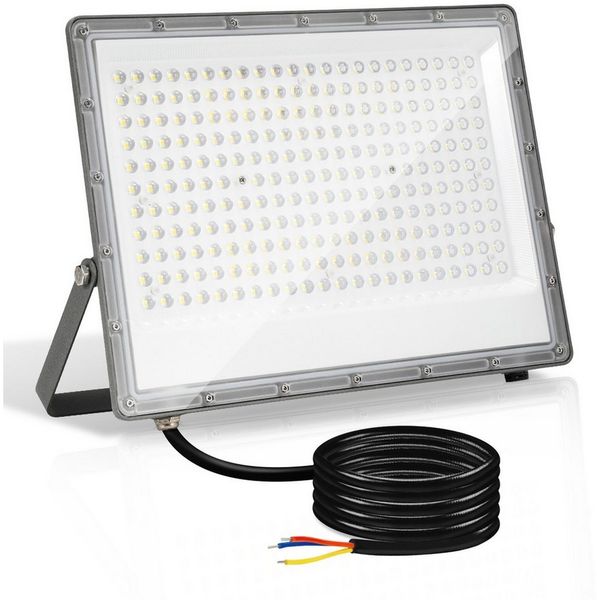 Clanmacy Flutlichtstrahler LED Flutlichtstrahler 200W Außenbeleuchtung Floodlight LED, Außenstrahler, Kaltweiß