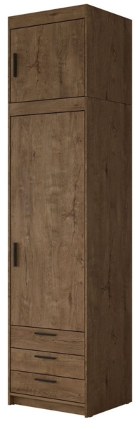 Kleiderschrank Elena 1D3S + Schrankaufsatz (Farbe: Lefkas Eiche)