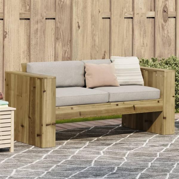 vidaXL Gartensofa 2-Sitzer 134x60x62 cm Kiefernholz Imprägniert