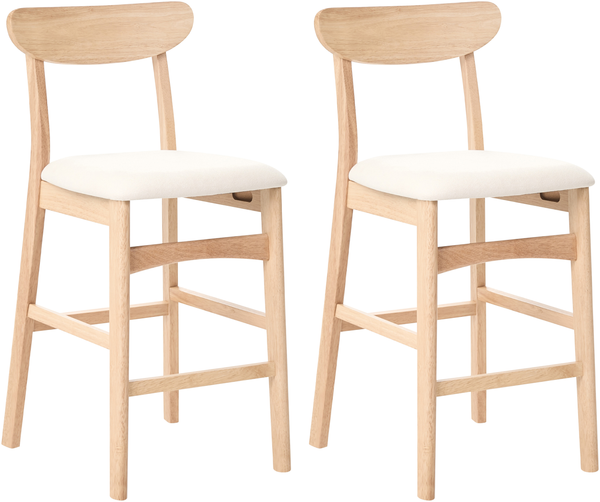 Set mit 2 Barstühlen DOYLE Holz Hellbraun Hellbeige