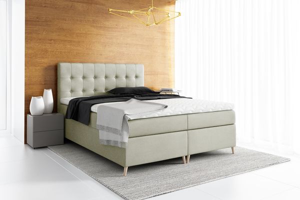 99rooms Sorento Boxspringbett Strukturstoff 180x200 cm Beige