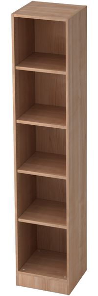 bümö office Regal Nussbaum, Standregal Holz - Aktenregal für Ordner & Bücher, Bücherregal 40 cm schmal, 5 OH Regal Wand, Büroregal, Holzregal, Ordnerregal, Buchregal, Wandregal, Büromöbel, 6040-N