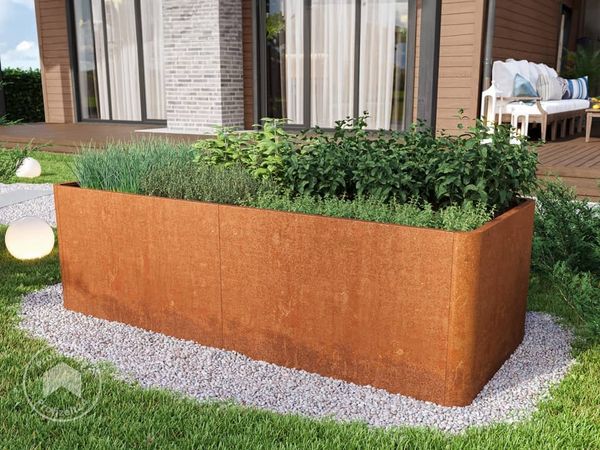 PRIMEYARD Cortenstahl Hochbeet Mario 200x80x80 cm, Rost-Optik